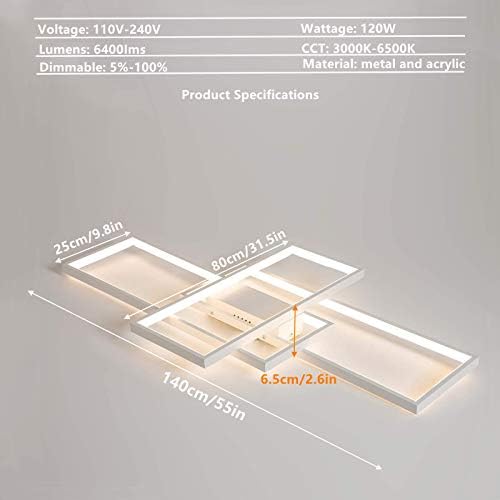 Modern LED Ceiling Light – Dimmable Flush Mount Chandelier