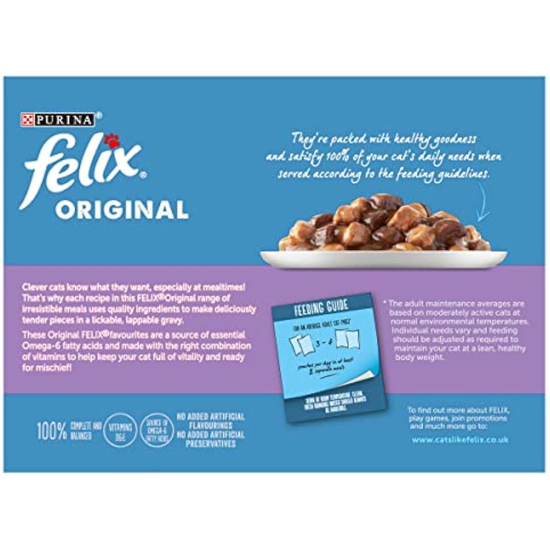 Felix Original Wet Cat Food Mixed Selection in Gravy - 48 x 100g Packs