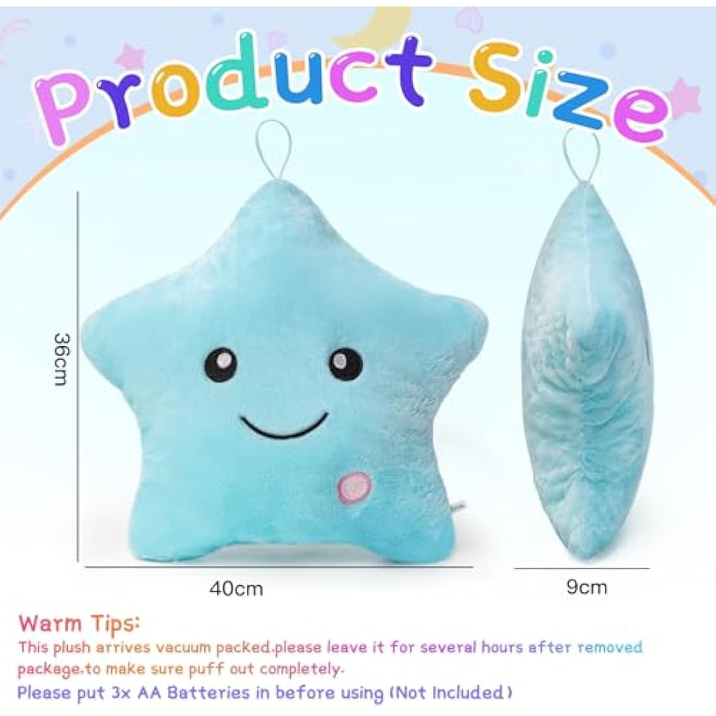 NYOBABE Light Up Star Sensory Plush – Autism Sleep Aid Toy for Kids, Blue