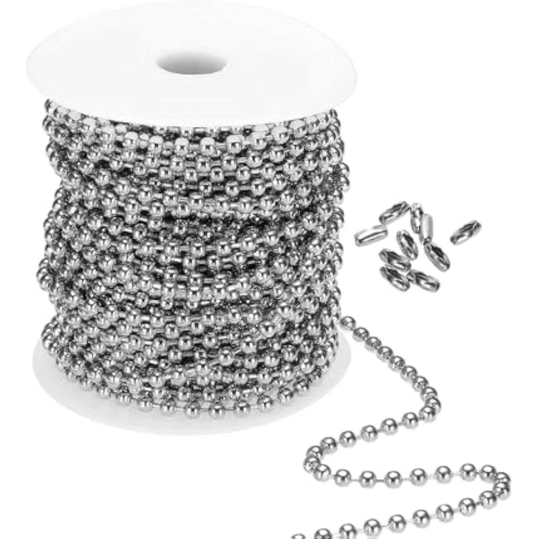 PATIKIL 4.5mm Stainless Steel Ball Chain – 56ft Beaded Chain with 100 Clasps