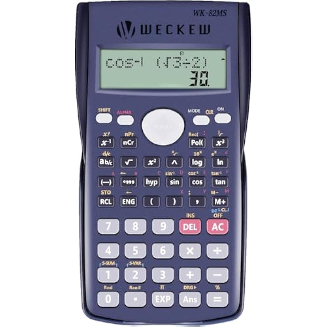 WECKEW Scientific Calculator – 240 Functions & 2-Line LCD – Navy Blue