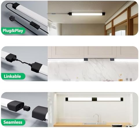 Amdelne 5FT LED Batten Light – 45W IP65 Waterproof Shop Light, 6000K Black