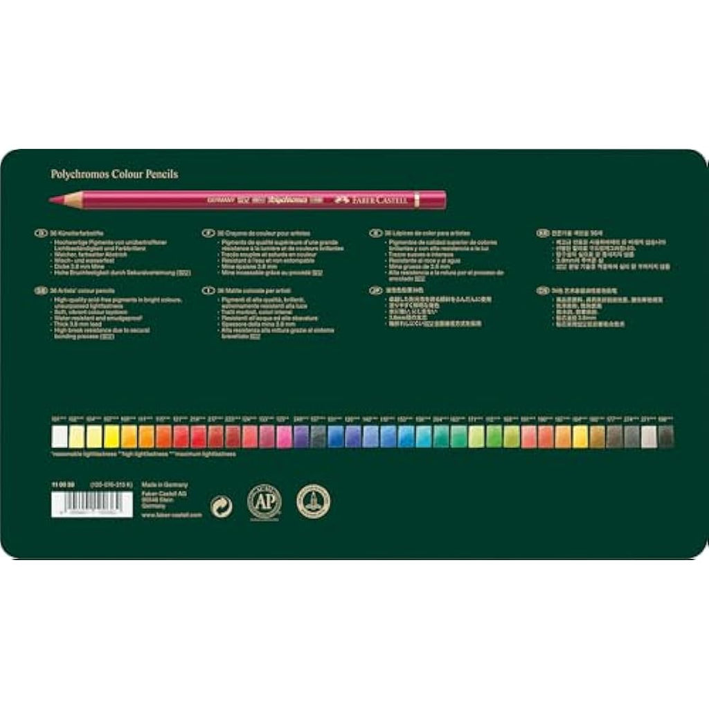 Faber-Castell Polychromos Artist Colour Pencils - Tin of 36 Pencils