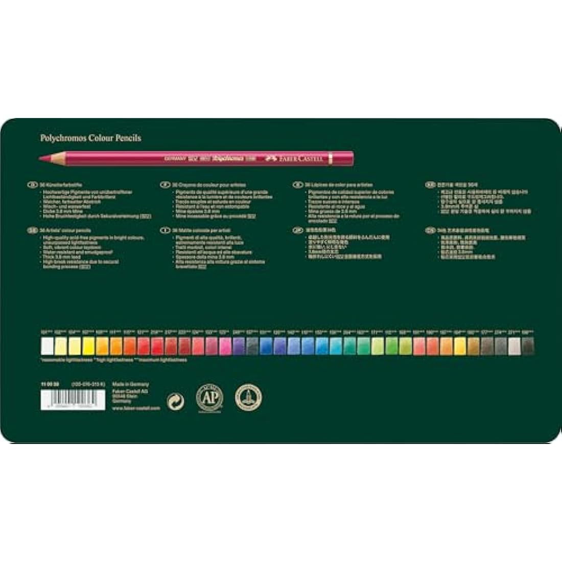 Faber-Castell Polychromos Artist Colour Pencils - Tin of 36 Pencils