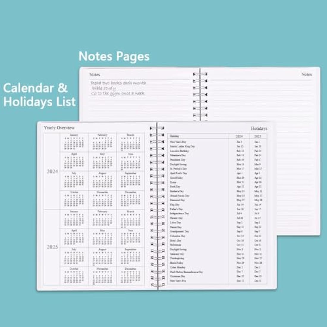 Undated A5 Planner – Weekly & Monthly Goal Tracker Journal