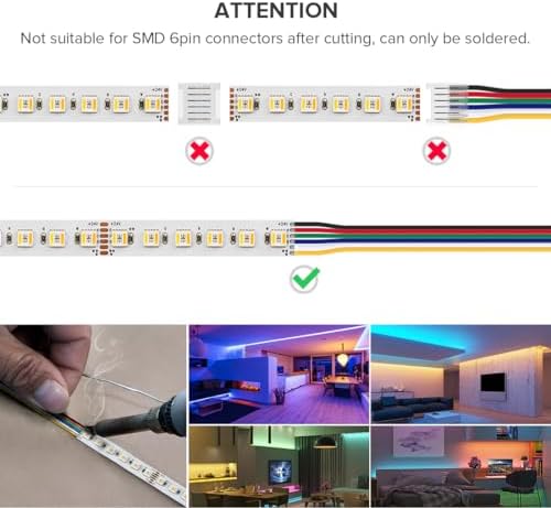 BTF-LIGHTING 5-in-1 RGBCCT LED Strip | DC24V IP65 Waterproof 5M 480LEDs