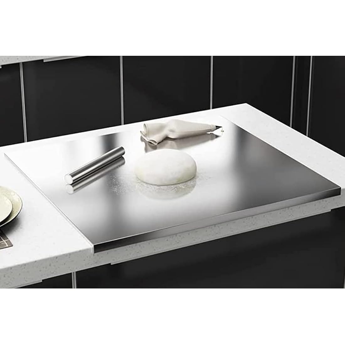 Jolof Store Stainless Steel Cutting Board | 80x50cm Heavy Duty Worktop Saver