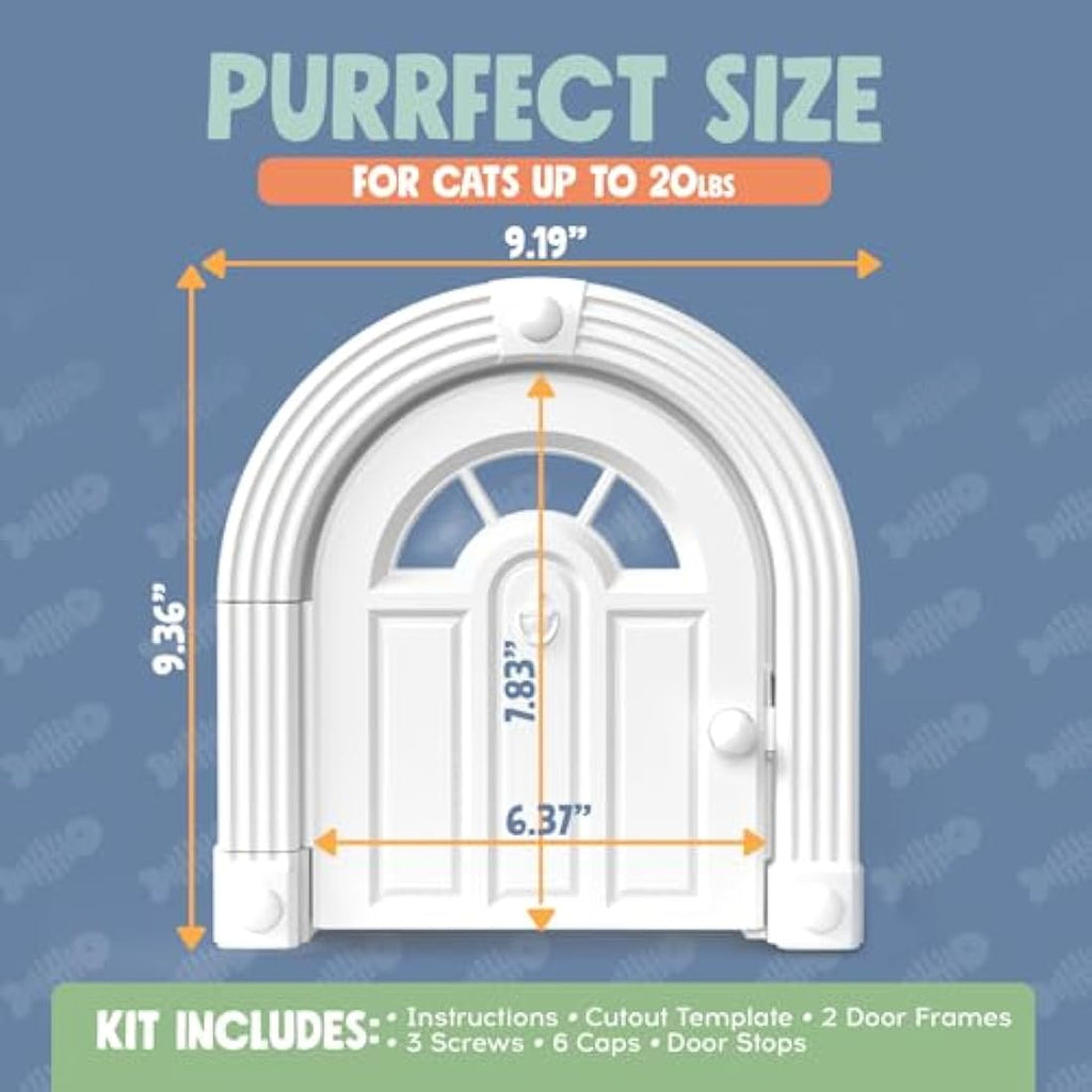 Jolof Store Meow Manor No-Flap Interior Cat Door for Large Cats