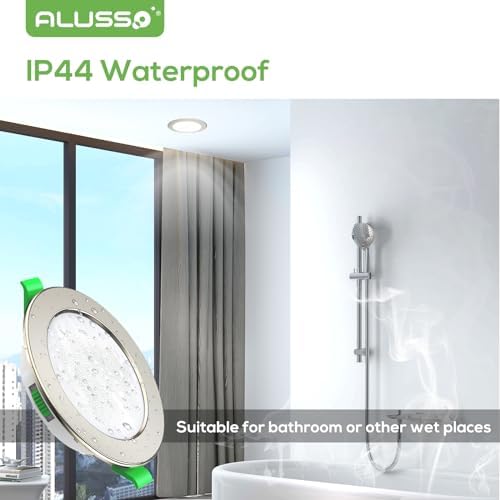 ALUSSO 10W LED Recessed Downlights – IP44 Dimmable CCT Slim Spotlights, 6 Pack