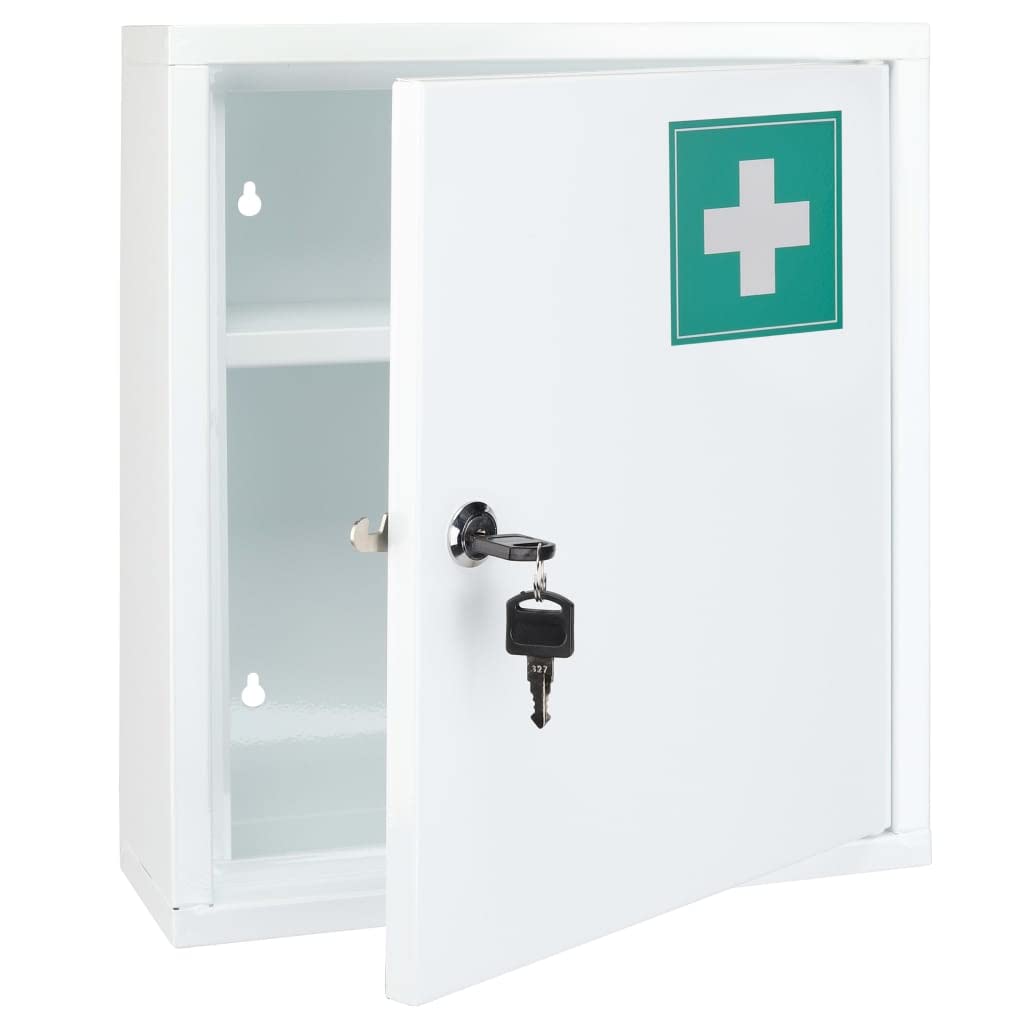 Haushalt International Steel Medicine Cabinet - Locking Wall Storage