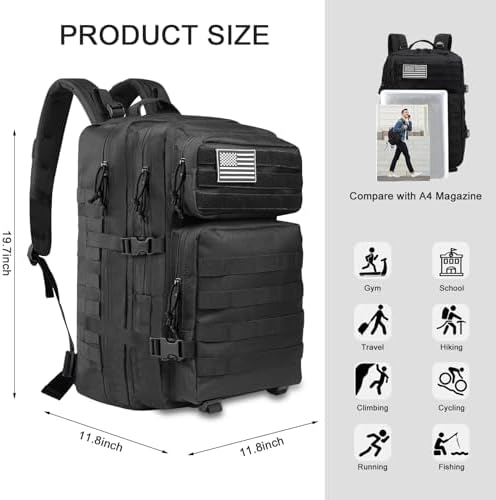 45L Military Tactical Backpack – Molle Assault Rucksack