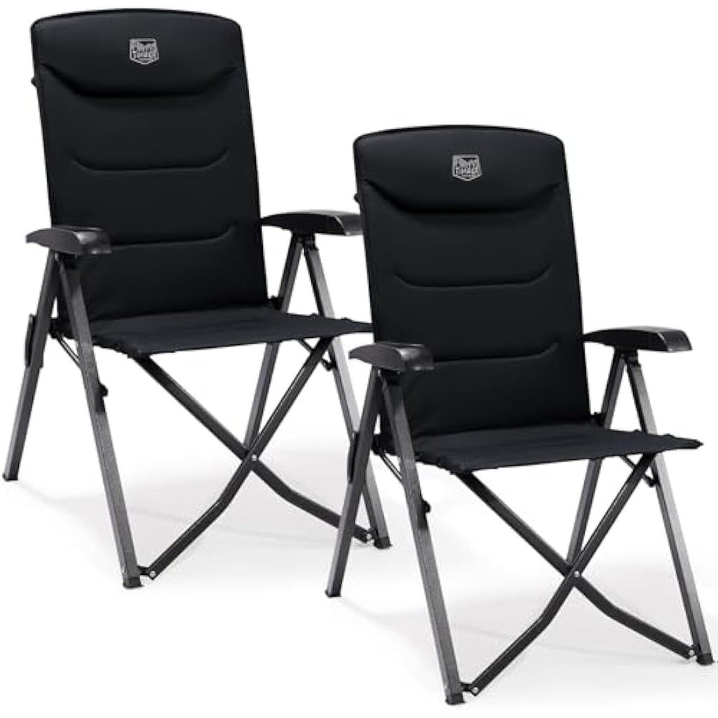 TIMBER RIDGE Folding Camping Chairs Set of 2 | Heavy Duty 4-Position Recliner