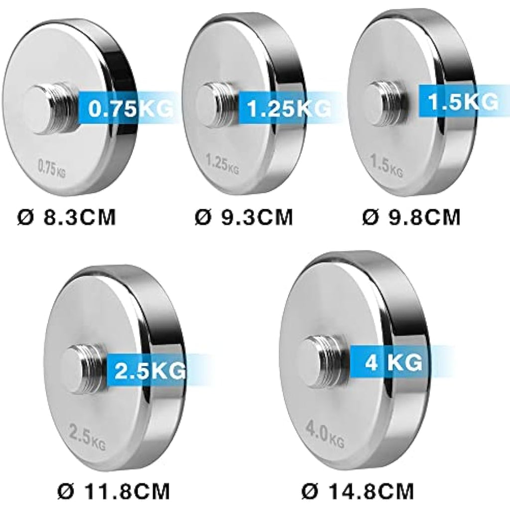 Northdeer Steel Dumbbell Weight Plates - 4 Piece Set (0.75kg to 2.5kg)