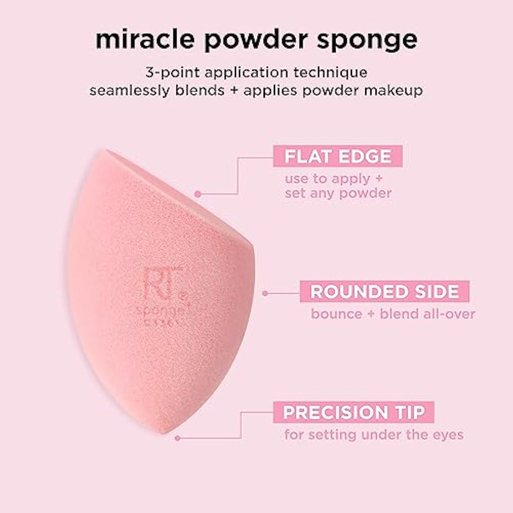 Real Techniques Miracle Powder Sponge 2-Pack – Velvety Foam Applicator