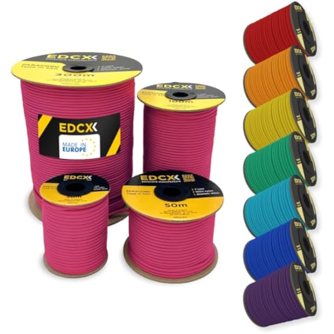 EDCX 550 Paracord – 4mm Type III 7-Strand Nylon Rope for Camping & DIY