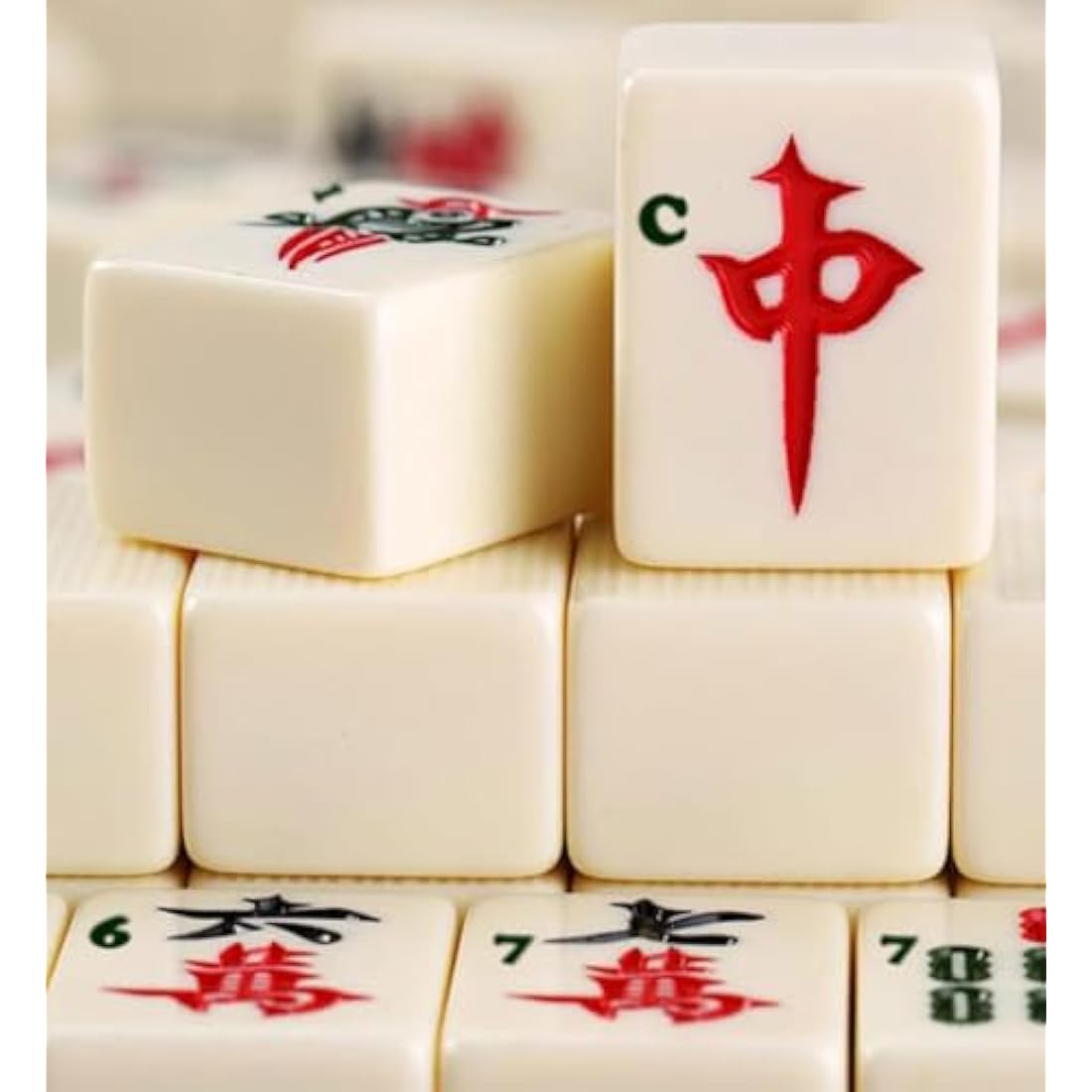 Jolof Store Chinese Mahjong Set | 144 Large Melamine Tiles with Case