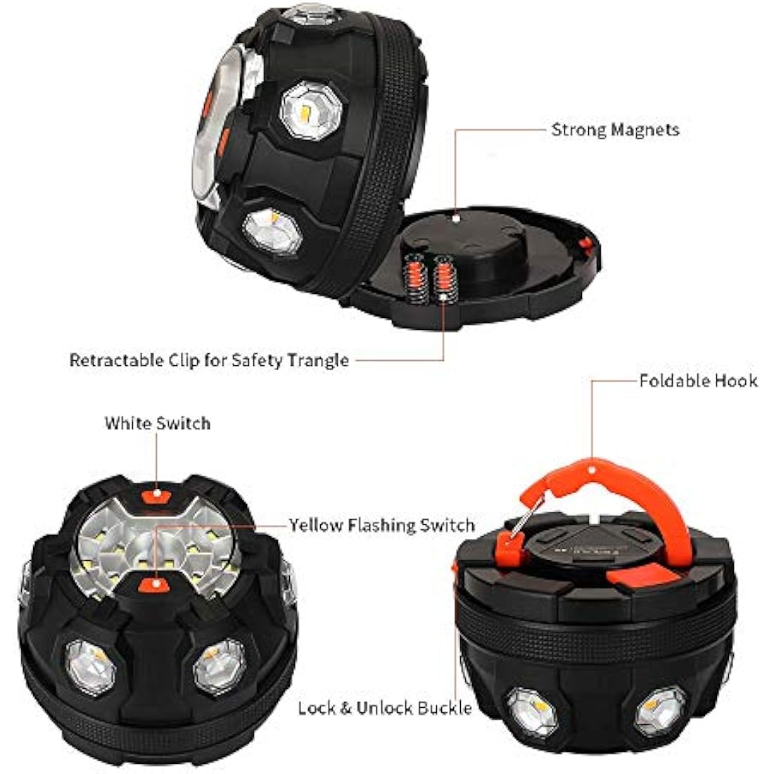 LED Road Flares – Magnetic Emergency Warning Light Kit