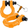 GearAmerica UBER Shackles - 80,000 lbs Anti-Theft D-Rings (2PK) Orange