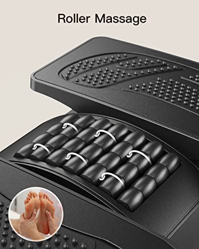 HUANUO Ergonomic Under Desk Foot Rest – Adjustable Height & Massage Roller