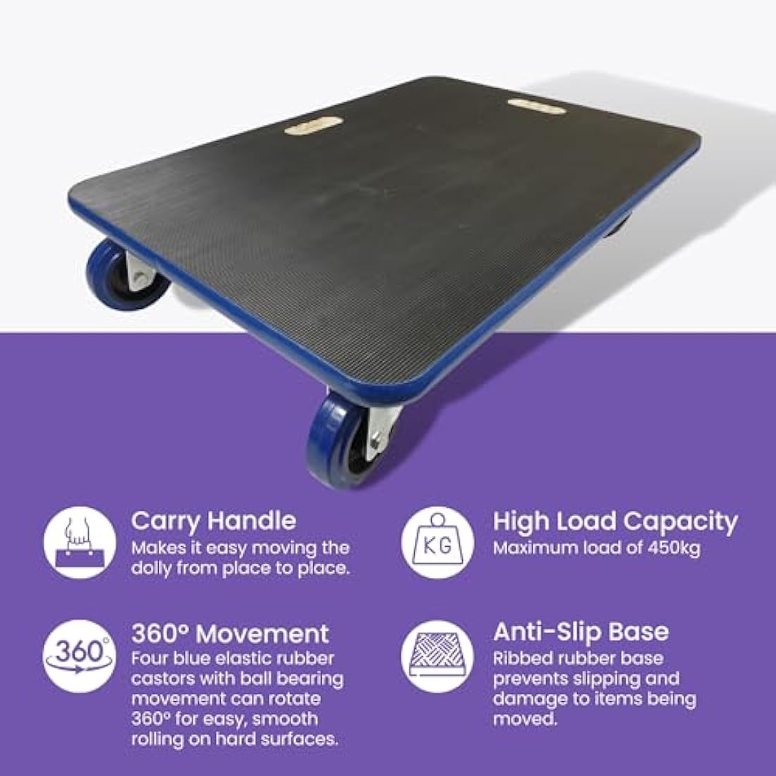 Heavy-Duty Furniture Dolly – 450kg Capacity Roller Trolley