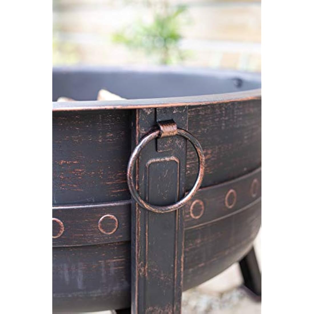 La Hacienda Brava Large Steel Firepit | Deep Bowl Bronze Effect