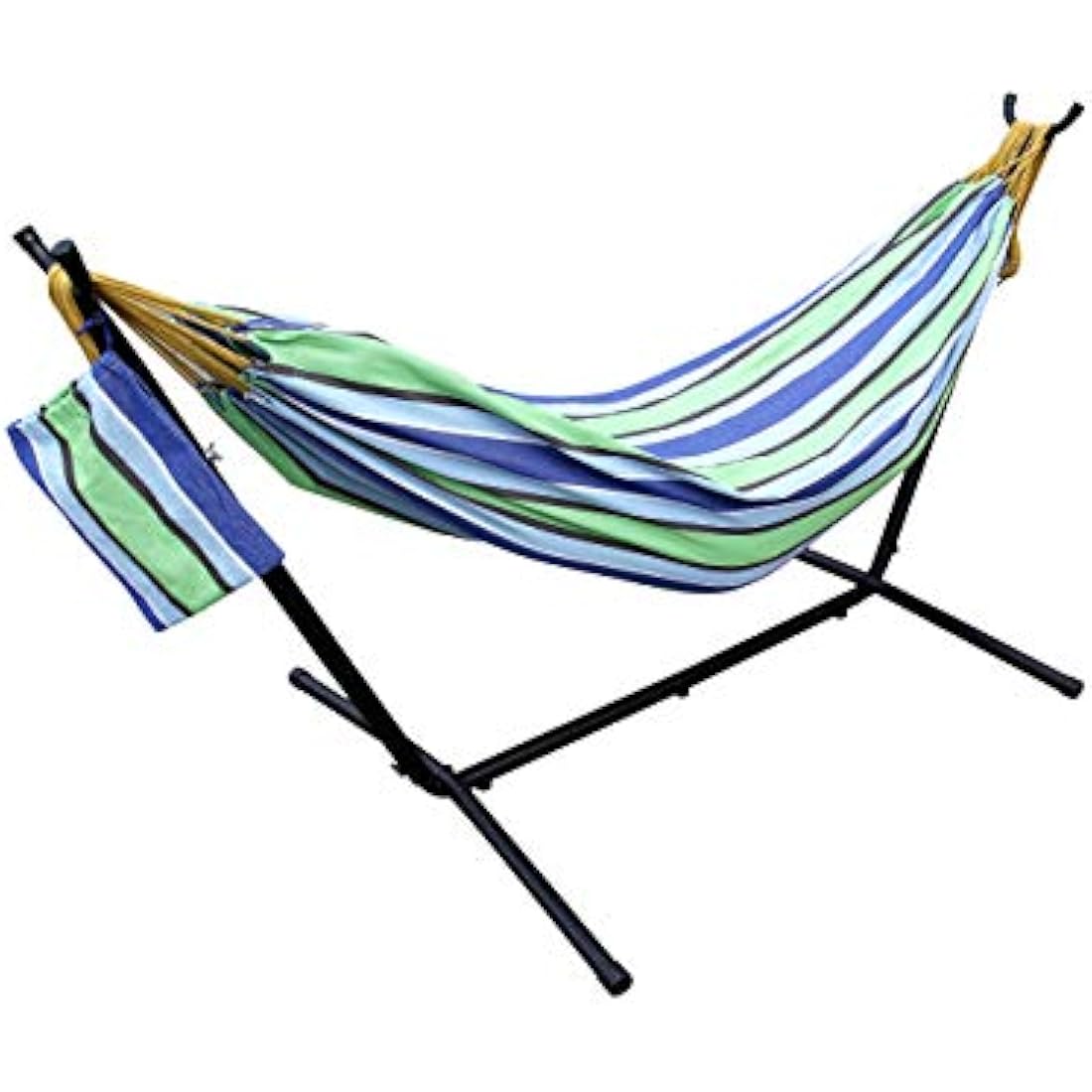 Ross James Double Cotton Hammock with Heavy Duty Metal Stand
