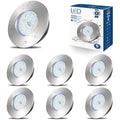 HiBay 6-Pack IP44 LED Bathroom Downlights | Brushed Chrome 6000K