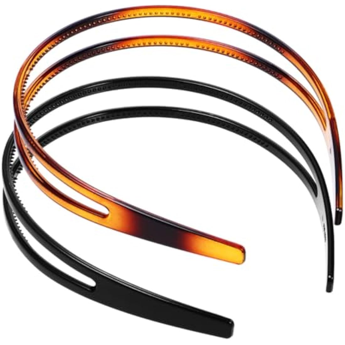 Minkissy 2pcs Double Row Plastic Headband – Non-Slip Hair Hoops with Teeth