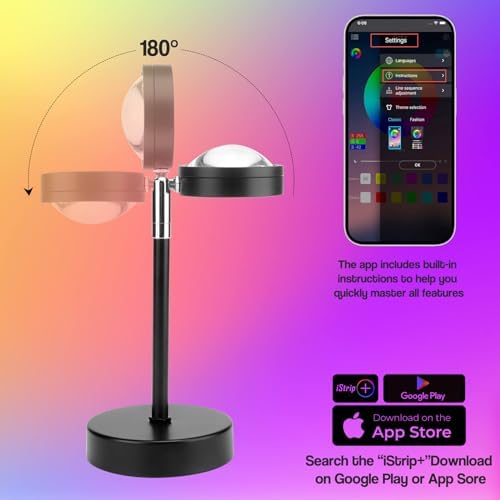 Jolof Store Sunset Lamp Projection – 16 Color LED App Control Mood Light