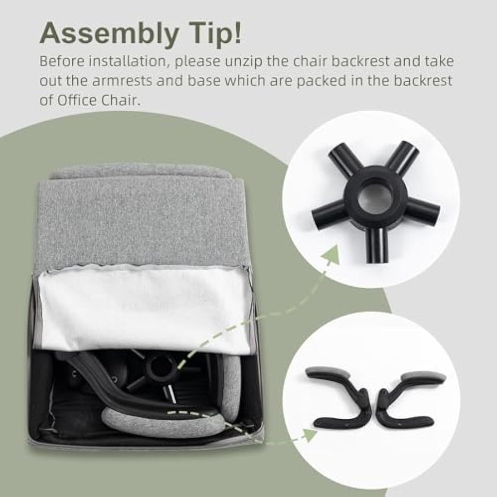 CASTLOVE Ergonomic Office Chair – Fabric Desk Chair with Flip-Up Arms