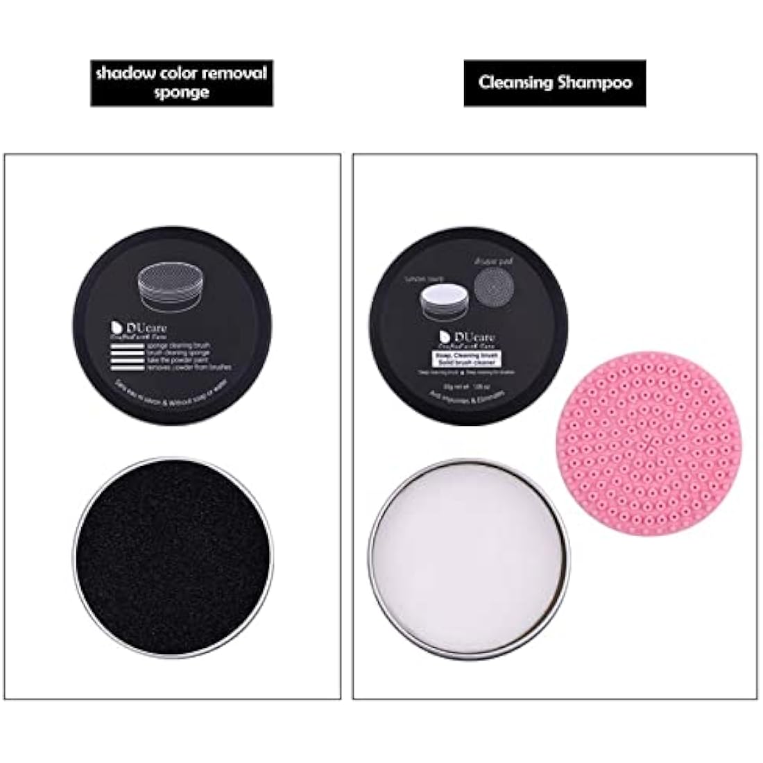 DUcare Makeup Brush Cleaner Set | Solid Soap & Color Removal Sponge