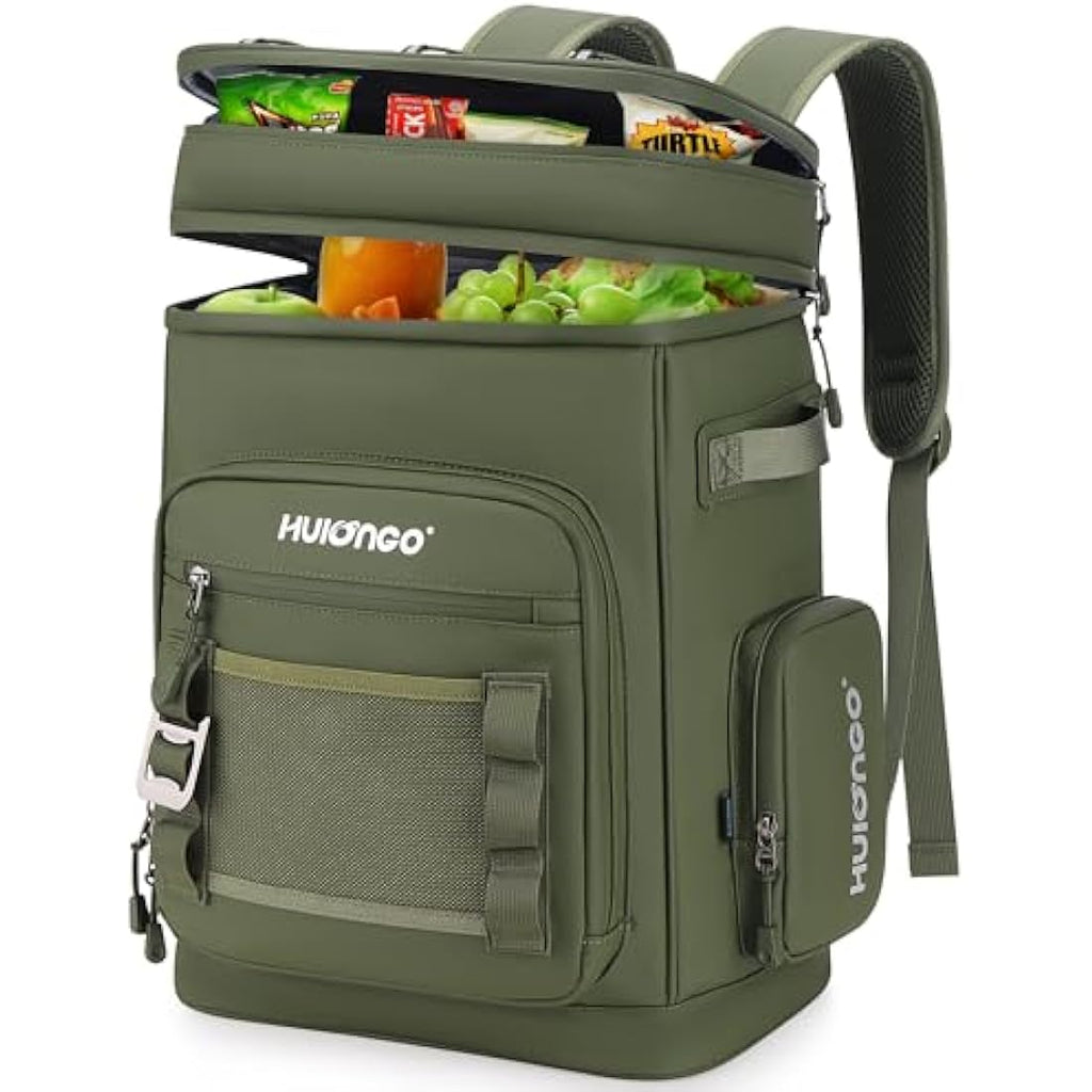 Hulongo Insulated Cooler Backpack | 35-Can Large Waterproof Leakproof Bag