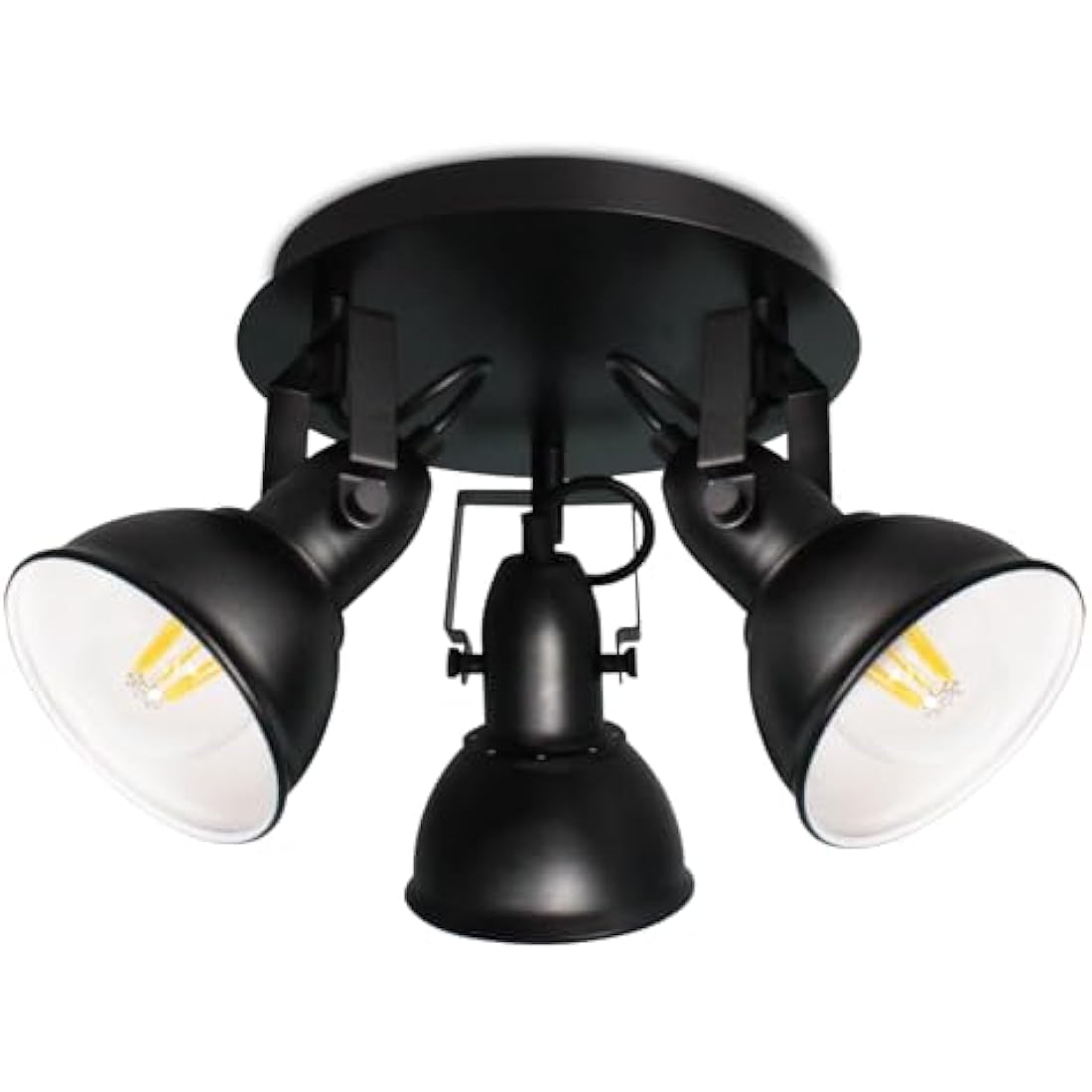 HiBay 3-Way Black Ceiling Spotlight – Adjustable E27 Industrial Light