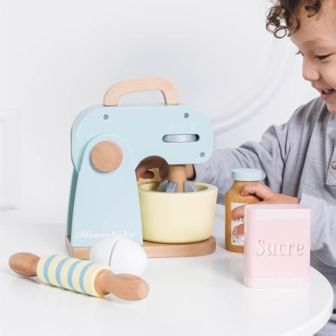 Le Toy Van Honeybake Wooden Mixer Set – Kids Pretend Play Kitchen Toy
