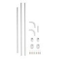 WENKO Universal Extra Strong Aluminium Shower Rail - White, 25mm