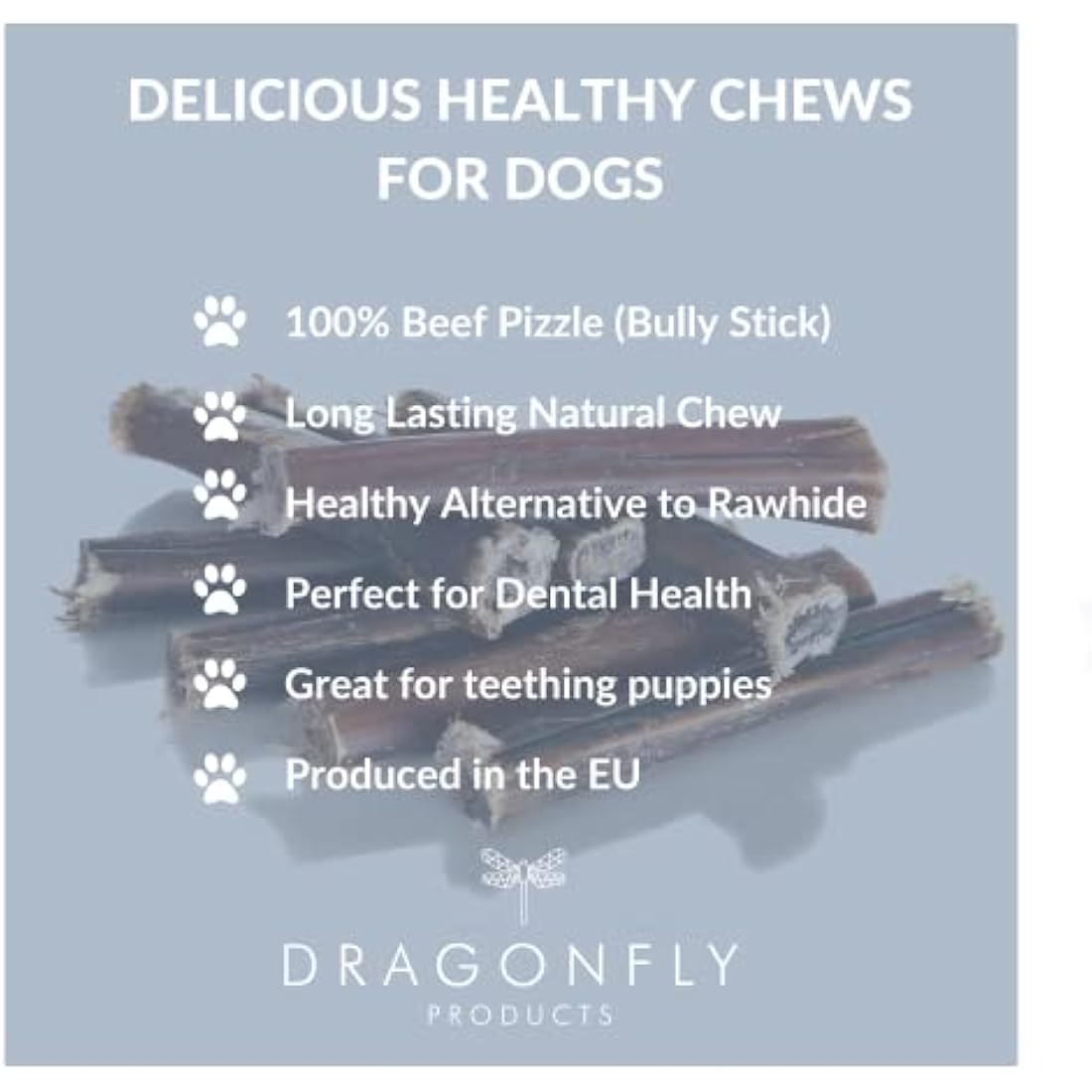 Dragonfly Products Beef Pizzle Bully Sticks - 10 Pack Natural Dog Chews