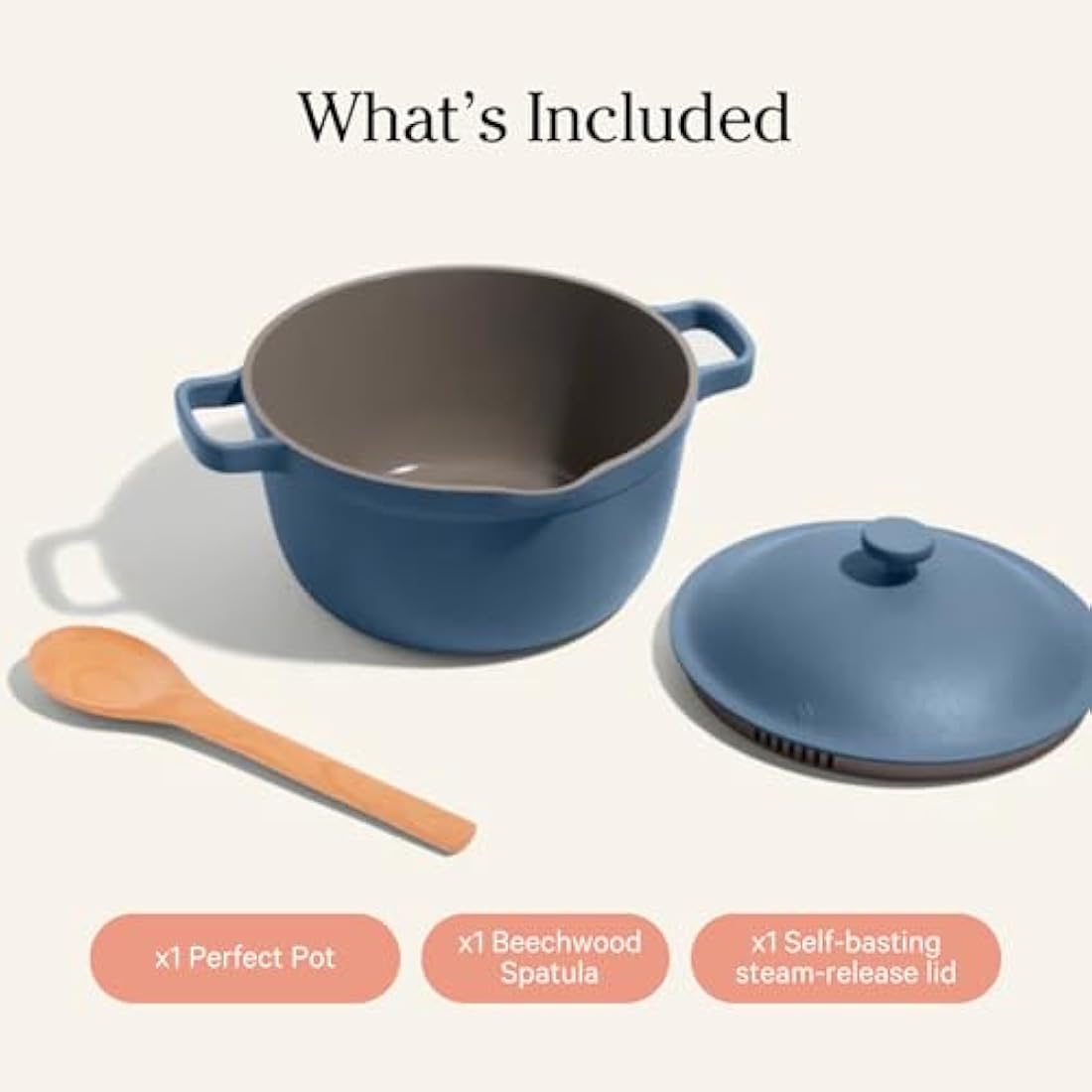 Our Place Perfect Pot – 5.2L Nonstick Ceramic Dutch Oven, Blue Salt