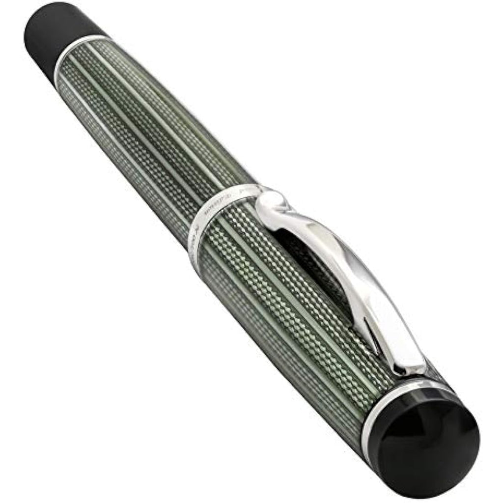 Xezo Incognito Fountain Pen | Fine Nib | Zinc Green & Platinum Plating