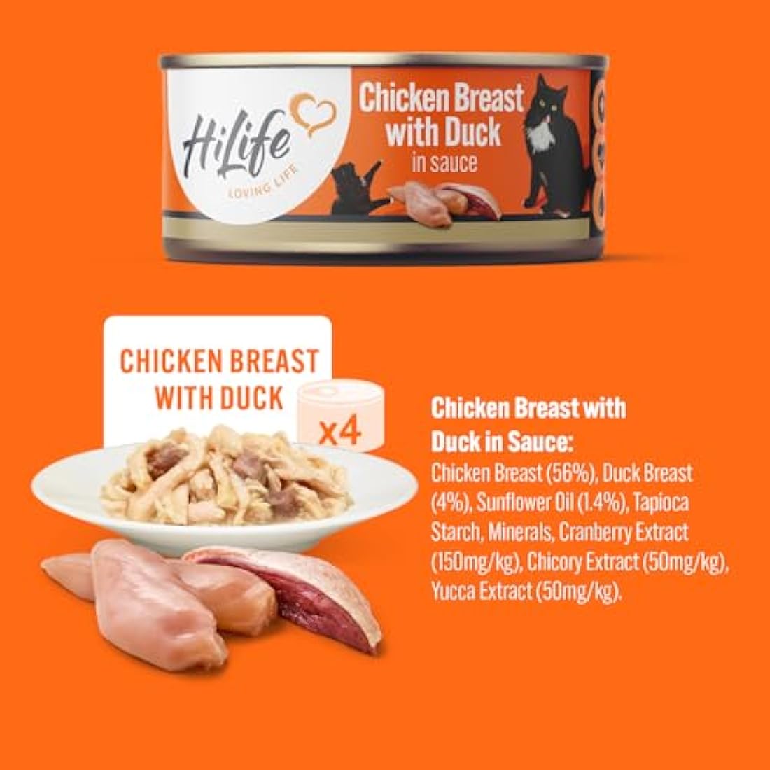 HiLife Grain Free Wet Cat Food – Mixed Chicken Recipes, 48 x 70g
