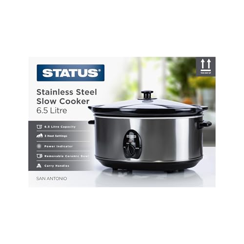 Status San Antonio 6.5L Oval Slow Cooker – Stainless Steel, 320W