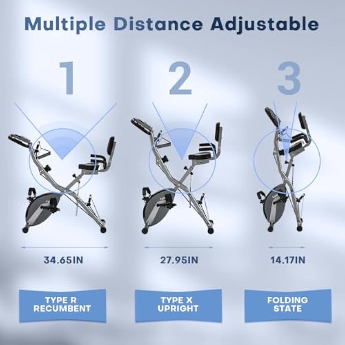 Vannect Foldable Exercise Bike – 16-Level Magnetic Resistance Home Gym