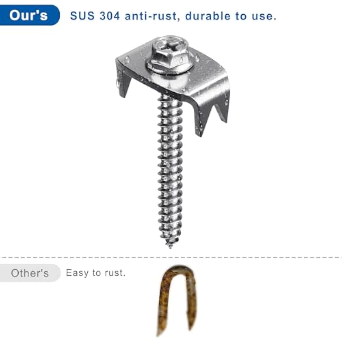 SELEWARE 200 Pcs Stainless Steel Fence Staples for Wire Mesh Fencing