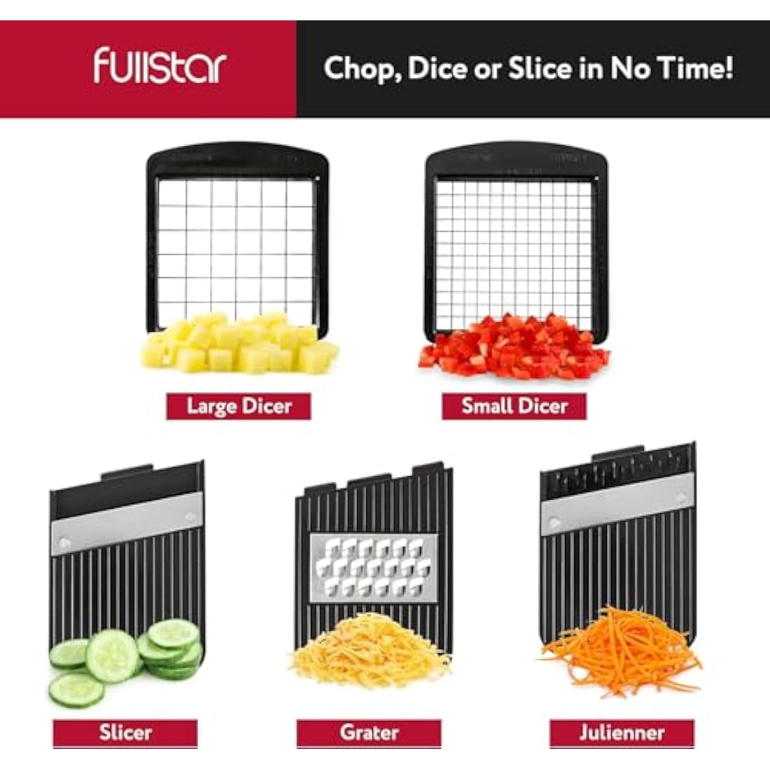 Fullstar Vegetable Chopper | 5-in-1 Mandoline Slicer & Spiralizer