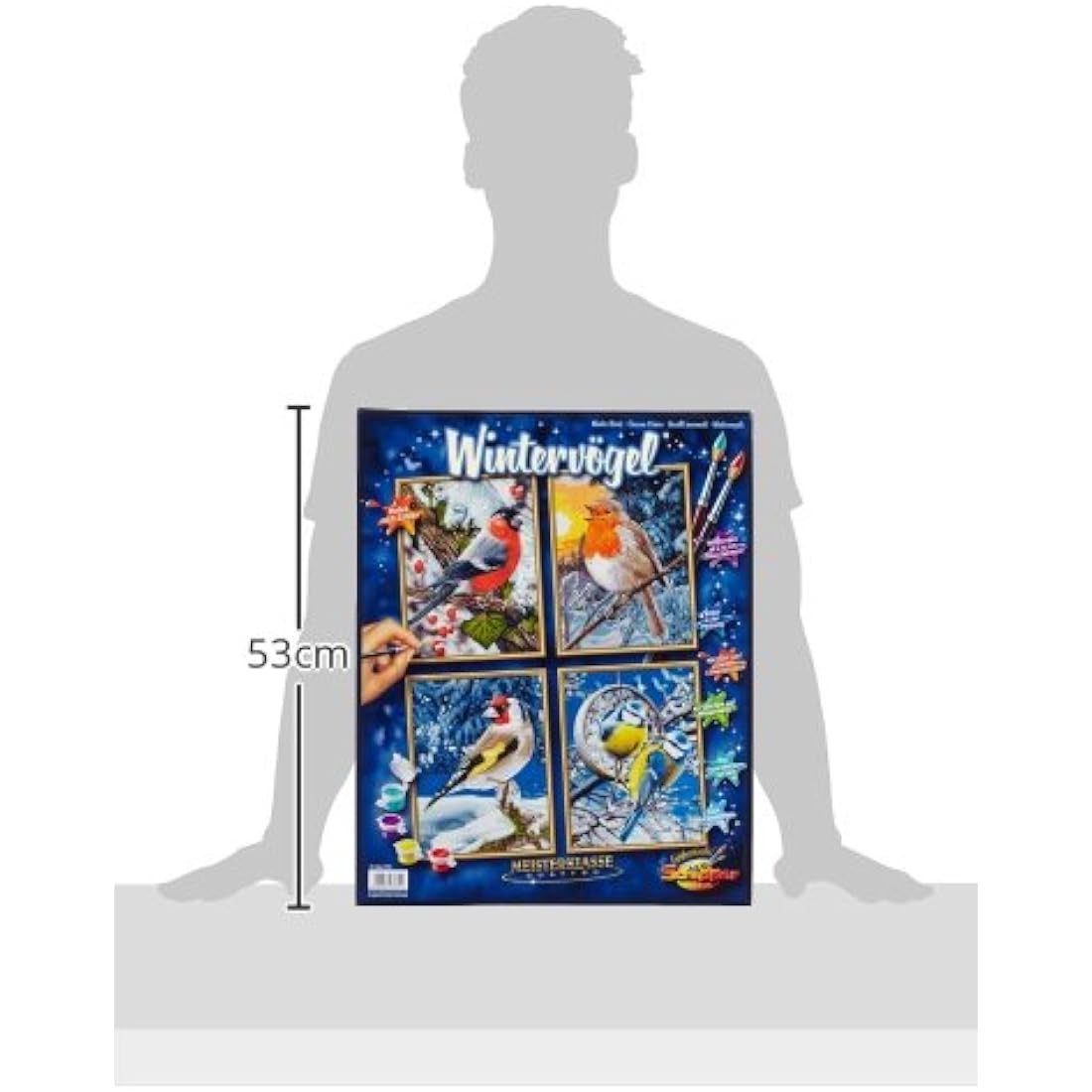 Schipper Winter Birds Paint by Numbers Kit - 4 Canvas Boards Art Set
