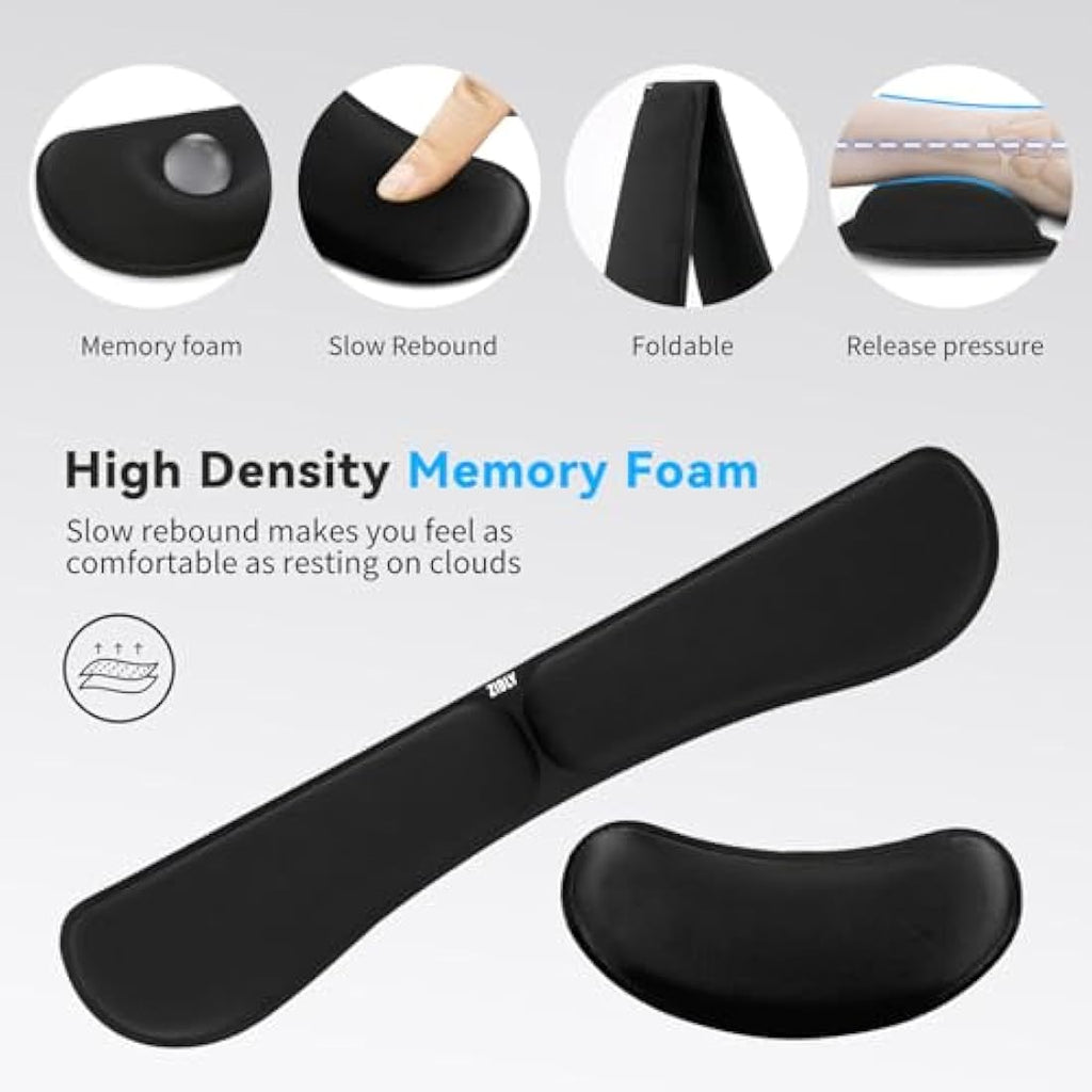 Jolof Store Keyboard and Mouse Wrist Rest Set – Ergonomic Memory Foam
