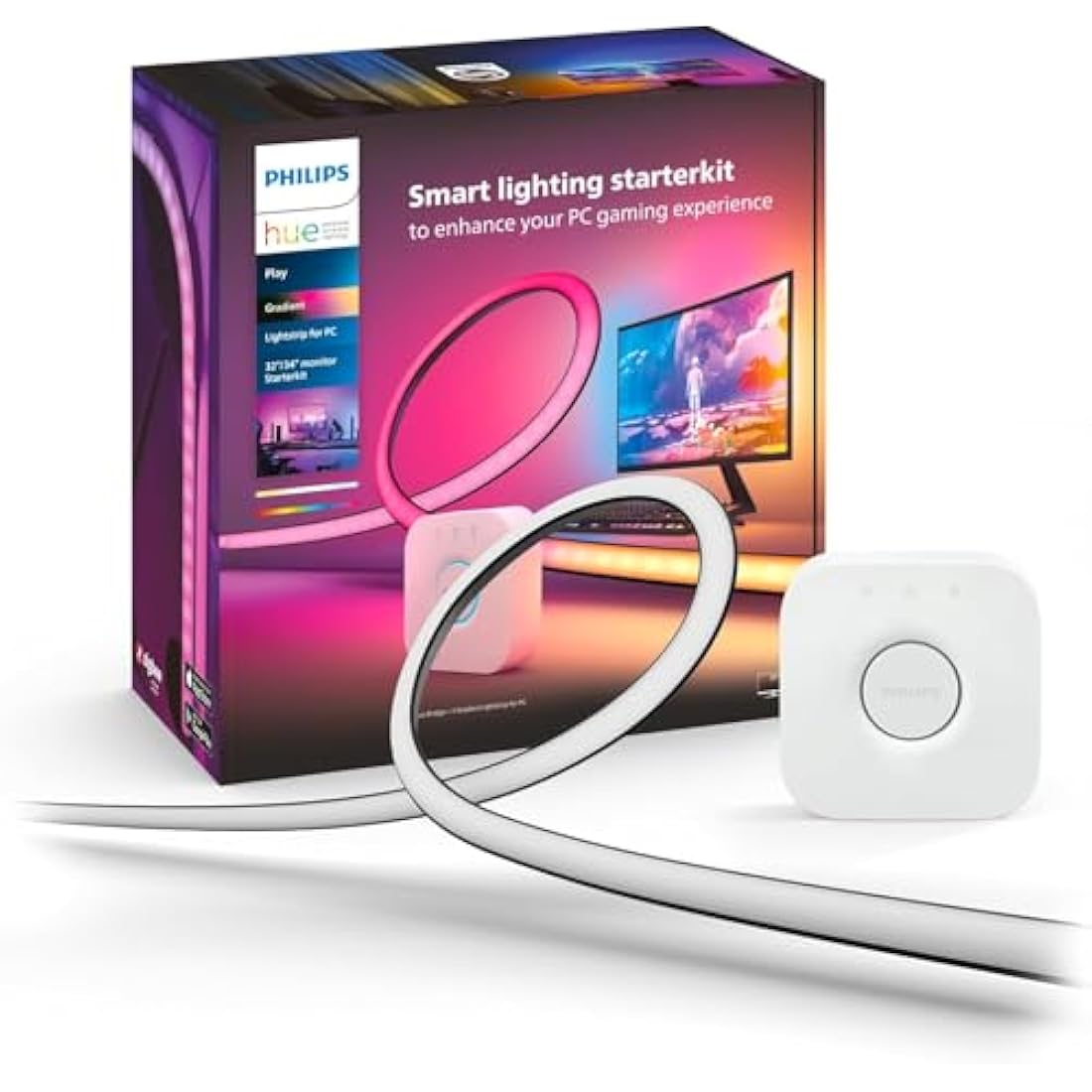 Philips Hue Play Gradient PC Lightstrip Starter Kit | 32-34 Inch