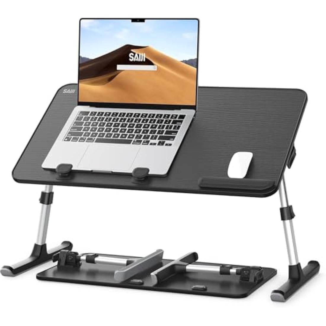 SAIJI Adjustable Laptop Bed Tray – Foldable Ergonomic Desk (Black)