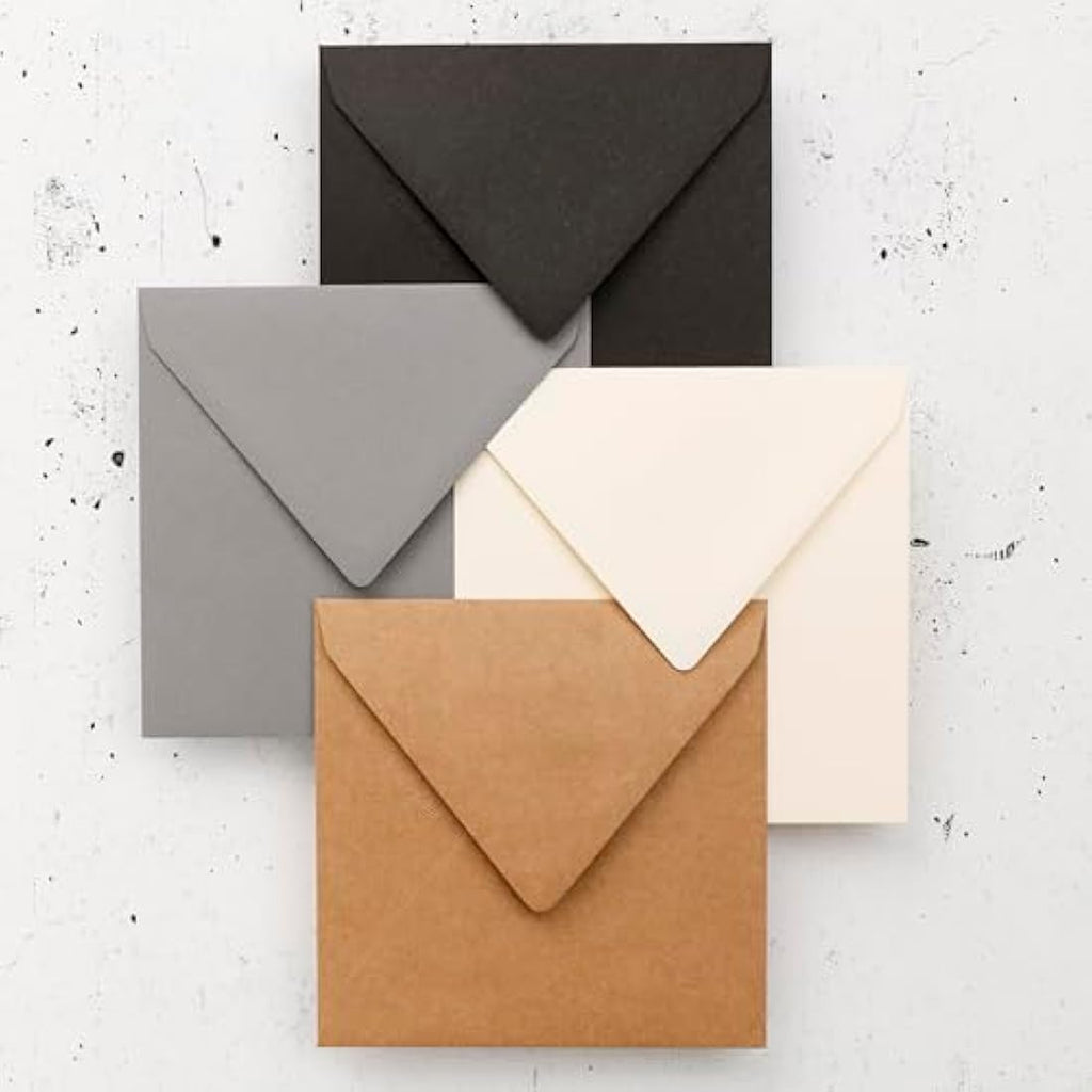 Clairefontaine Pollen Dark Grey Square Envelopes – 140mm, 20 Pack