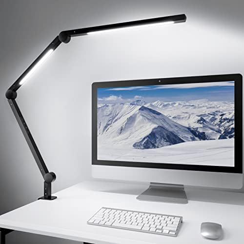 MediAcous LED Desk Lamp – Dual Light Swing Arm Architect Lamp with Clamp