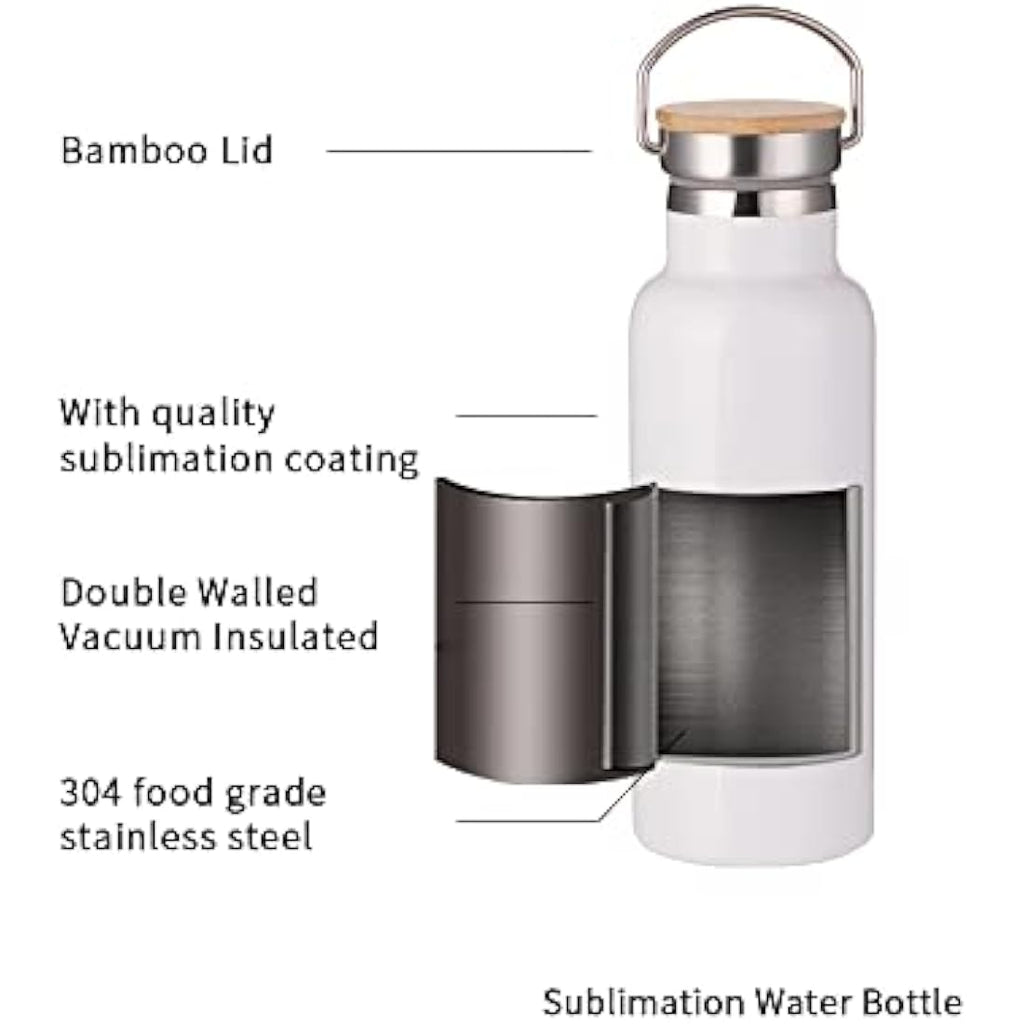 PYD Life Sublimation Water Bottle Blanks - 17oz Stainless Steel 4 Pack